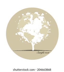 Mapa do mundo em forma de árvore. Ilustração vetorial.