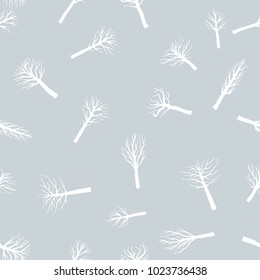 Tree shapes background - seamless texture with tree silhouettes. Vector illustration.