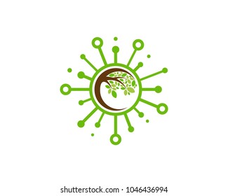 Tree Share Icon Logo Design Element