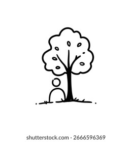 Árbol que protege a la persona que simboliza la Asistencia emocional y la protección