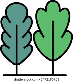 A tree is shown in a black and white drawing. The tree is tall and has a thick trunk. The leaves are spread out and the branches are thin. The tree is surrounded by a small pile of dirt