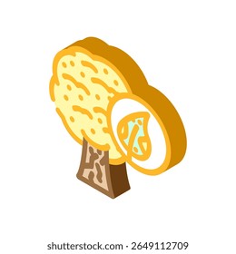 tree sick yellow leaves isometric icon vector. tree sick yellow leaves sign. isolated symbol illustration