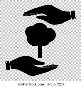 Tree sign. Flat style icon vector illustration.