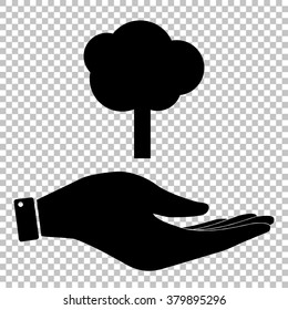 Tree sign. Flat style icon vector illustration.
