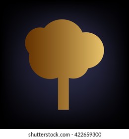 Tree sign. Golden style icon