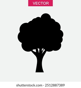 Ícone de sinal de árvore, Branch vetor floresta plana preto estilo de moda ilustração para web e app..eps