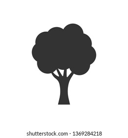 Tree sign icon in flat style. Branch forest vector illustration on white isolated background. Hardwood business concept.