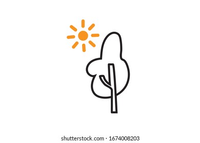 Tree sign icon in flat style. Branch forest vector illustration on white isolated background.