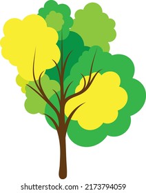 Baumzeichen-Symbol im flachen Stil. Zweigwald, Vektorgrafik auf weißem, isoliertem Hintergrund. Hartholz-Geschäftskonzept