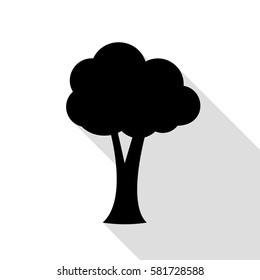 Tree sign illustration. Black icon with flat style shadow path.