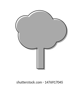 Tree sign illustration. Black line icon with gray shifted flat filled icon on white background. Illustration.