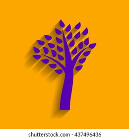Tree sign illustration. Flat style black icon on white.