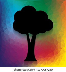 Tree sign illustration. Vector. Flat style black icon on white.