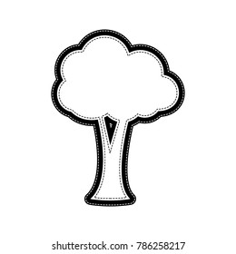 Tree sign illustration. Vector. Flat style black icon on white.