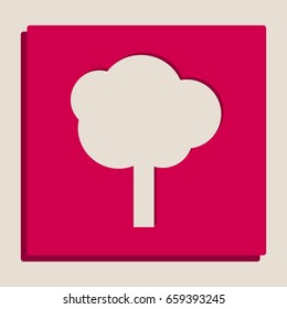 Tree sign illustration. Vector. Grayscale version of Popart-style icon.