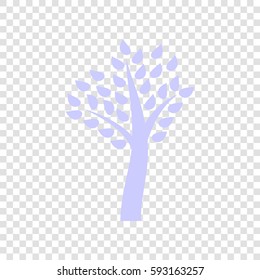 Tree sign illustration. Vector. Periwinkle icon on transparent background.