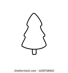 Tree sign isolated on white background. Simple fir icon in outline style symbol. vector illustration