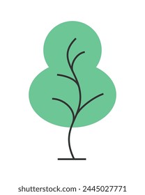 Estilo minimalista Iniciar sesión de árbol. Ilustración vectorial