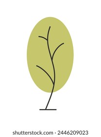  Estilo minimalista Iniciar sesión de árbol. Ilustración vectorial