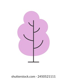 Estilo minimalista Iniciar sesión de árbol. Ilustración vectorial
