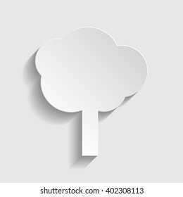 Tree sign. Paper style icon