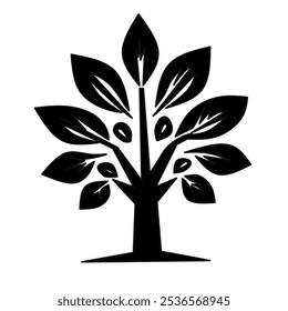 Tree sihlouette on white background
