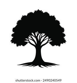 Diseño de Arte vectorial de silueta de árbol