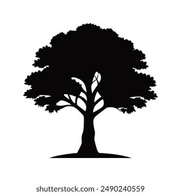 Diseño de Arte vectorial de silueta de árbol