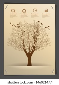  Tree silhouette banner idea concept, Vector illustration modern template design