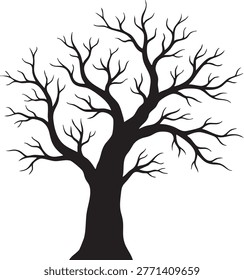 Tree silhouette, bare branches, winter, nature.