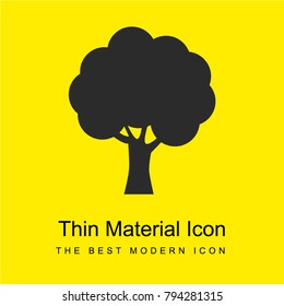 Tree silhouette bright yellow material minimal icon or logo design