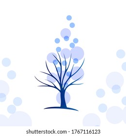 Tree silhouette with lot of bubbles illustration design vector