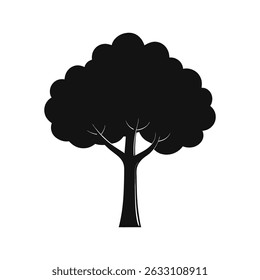 Tree silhouette, cartoon tree silhouette