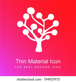 Tree silhouette of circular leaves red and pink gradient material white icon minimal design