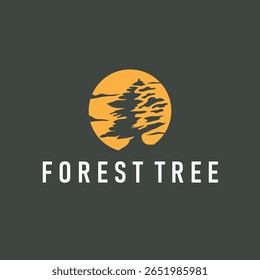 tree silhouette concept children playground logo natural tree concept as a playground and green forest tree nature as a product brand symbol or poster illustration template
