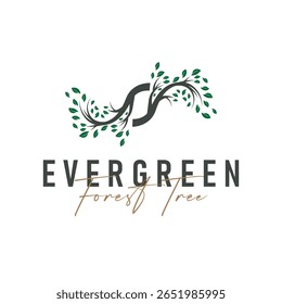 conceito de silhueta de árvore infantil logotipo de playground natural árvore conceito como um playground e verde floresta árvore natureza como um símbolo de marca de produto ou modelo de ilustração de cartaz