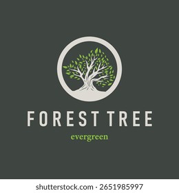 conceito de silhueta de árvore infantil logotipo de playground natural árvore conceito como um playground e verde floresta árvore natureza como um símbolo de marca de produto ou modelo de ilustração de cartaz