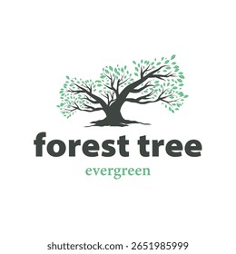 conceito de silhueta de árvore infantil logotipo de playground natural árvore conceito como um playground e verde floresta árvore natureza como um símbolo de marca de produto ou modelo de ilustração de cartaz