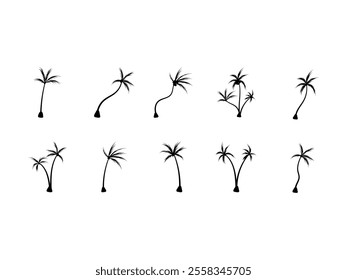 Tree Silhouette Design Element Set