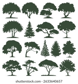 Tree Silhouette Design Vector, unique Design
