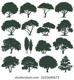 Tree Silhouette Design Vector, unique Design
