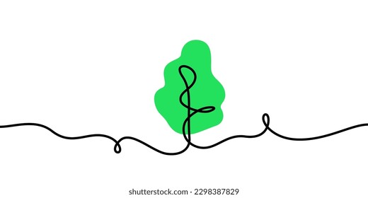 Tree silhouette drawn line illustration