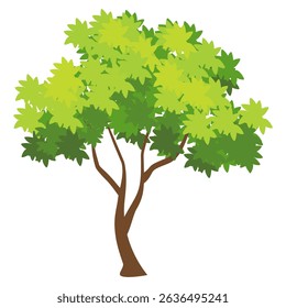 tree silhouette in flat style, flat style tree design on white background.