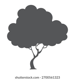 tree silhouette in flat style. simple tree design. tree and nature theme