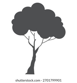 tree silhouette in flat style. simple tree design. tree and nature theme