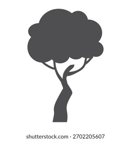 tree silhouette in flat style. simple tree design. tree and nature theme