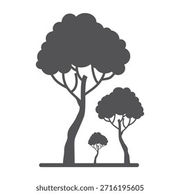 tree silhouette in flat style. simple tree design. tree and nature theme