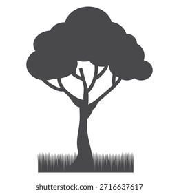 Silueta del árbol en estilo plano. diseño simple del árbol. árbol y tema de la naturaleza
