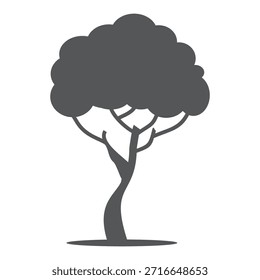 Silueta del árbol en estilo plano. diseño simple del árbol. árbol y tema de la naturaleza