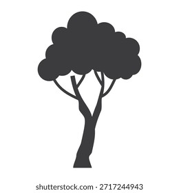 Silueta del árbol en estilo plano. diseño simple del árbol. árbol y tema de la naturaleza